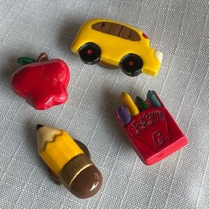 School theme button covers, set of 4